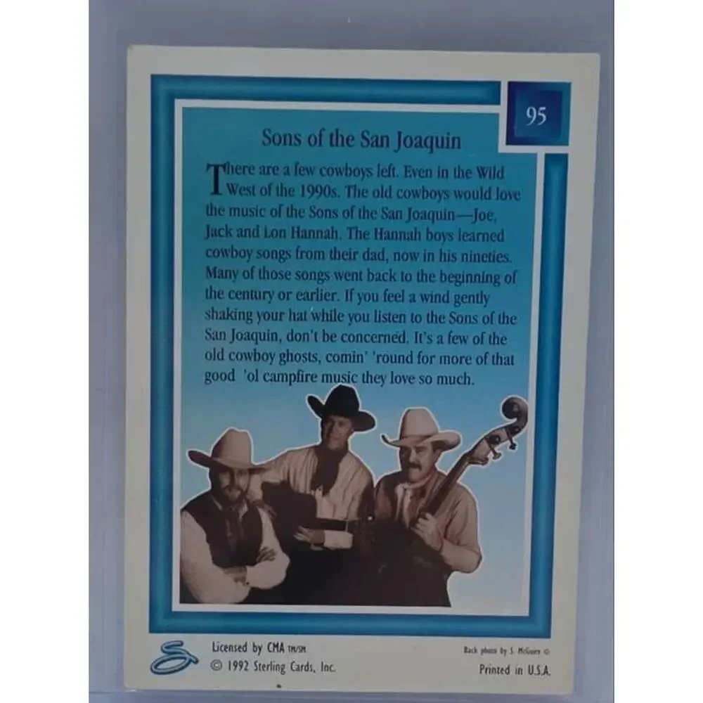 1992 Sterling Country Gold #95 Sons of The San Joaquin Card